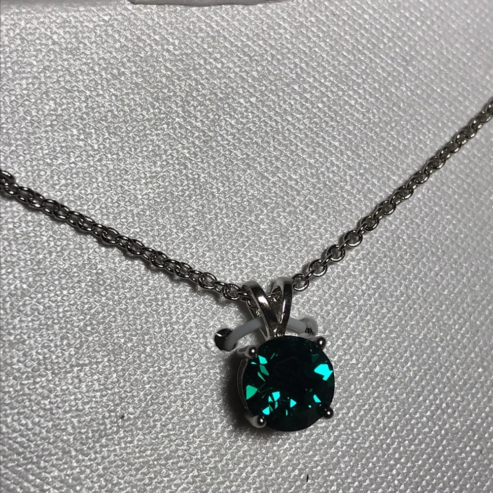 Austrian crystal silver plated chain necklace